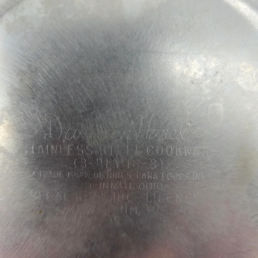 Duncan Hines Saucepan Vintage 3-Ply 18-8 Stainless Steel Lid Silver 1 Quart